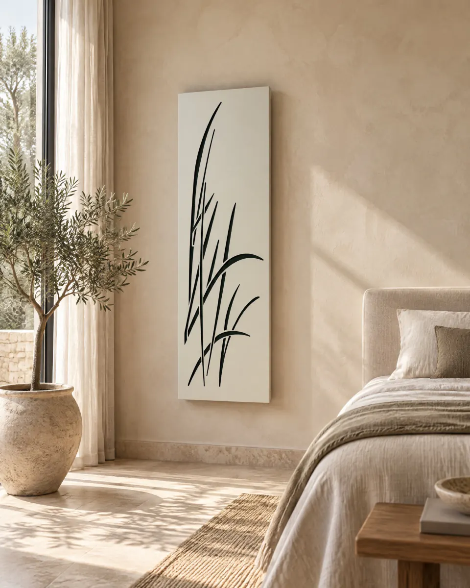 Formentera Leaves bianco con motivo a foglie in camera da letto